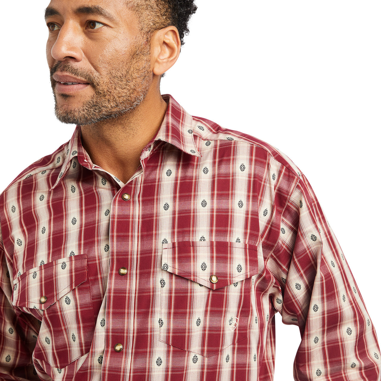 Ariat Men's Pro Series Kayden Classic Fit Red Heart Snap Button Shirt 10042344