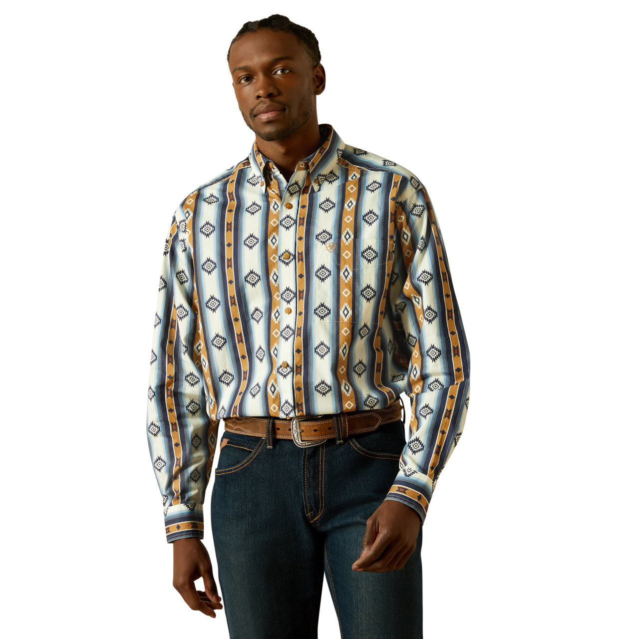 Ariat Men's Shilo Blue Classic Fit Button Down Shirt 10062236