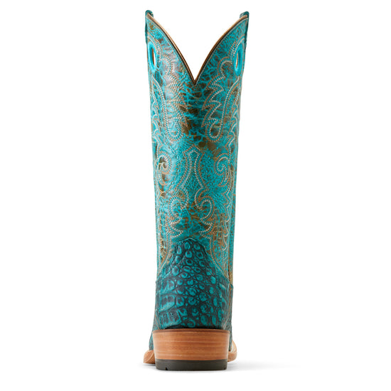 Ariat Ladies Futurity Sueded Caiman Belly Turquoise Western Boot 10050967