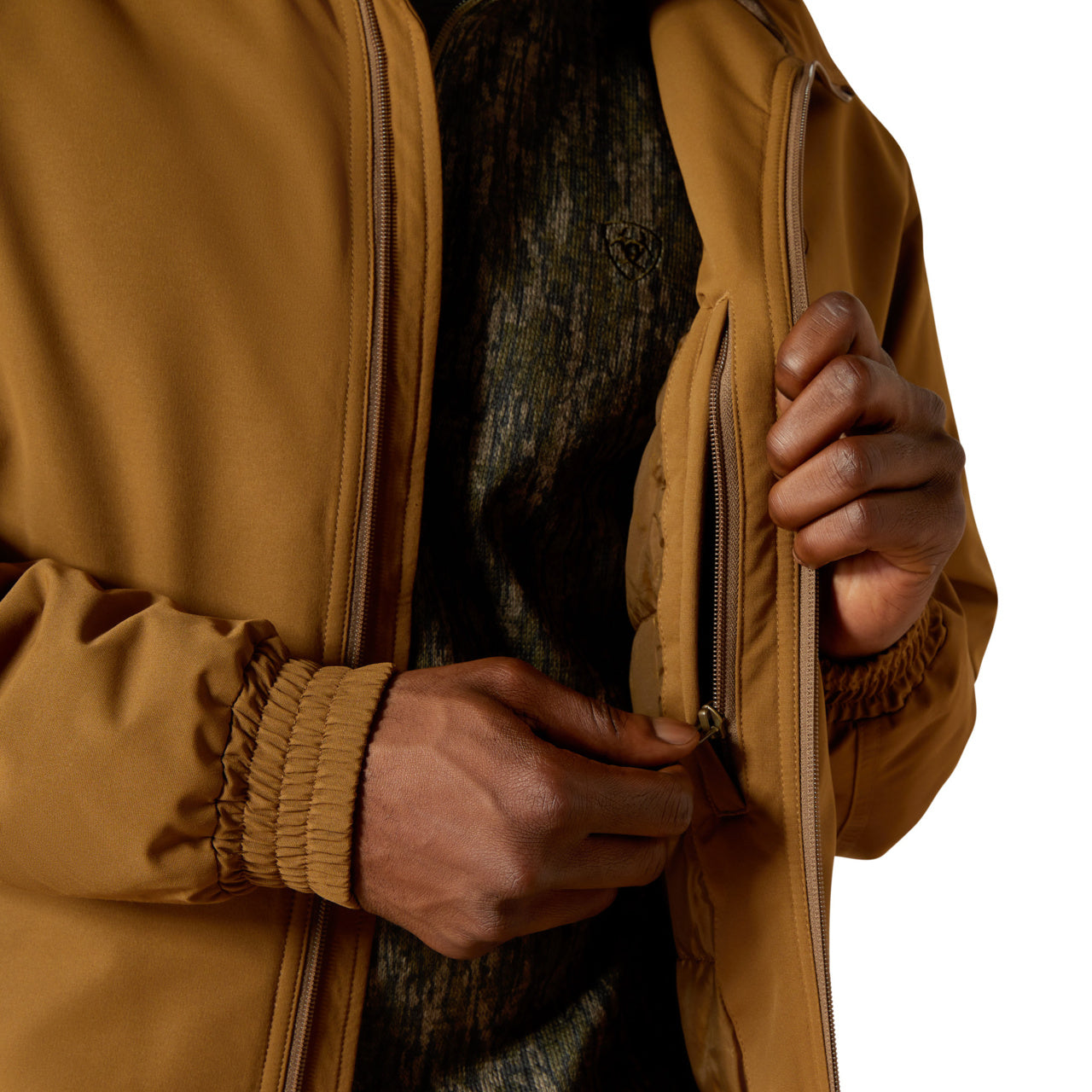 Ariat Men's Field Insulated Khaki Brown Zip Jacket 10062515