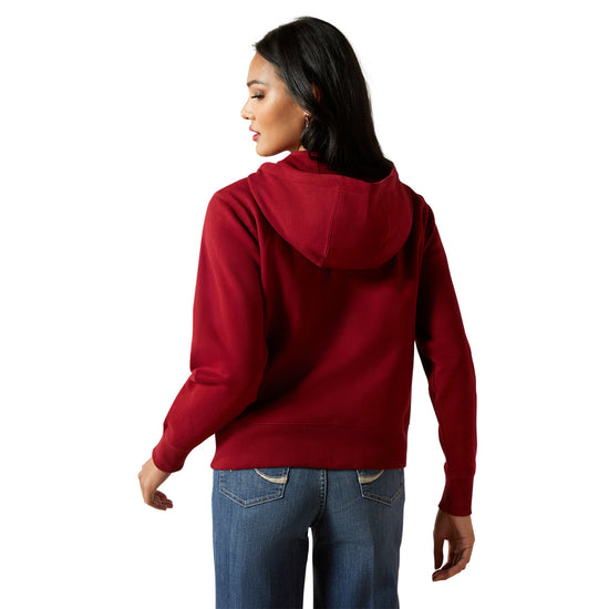 Ariat Ladies Stitched Full Zip Biking Red Hoodie 10062398