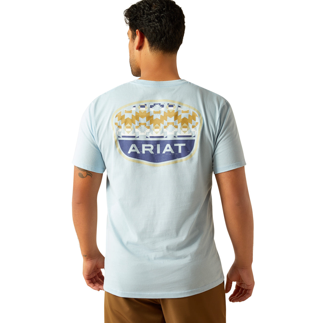 Ariat Men's Ogden Valley Badge Light Blue T-Shirt 10058898