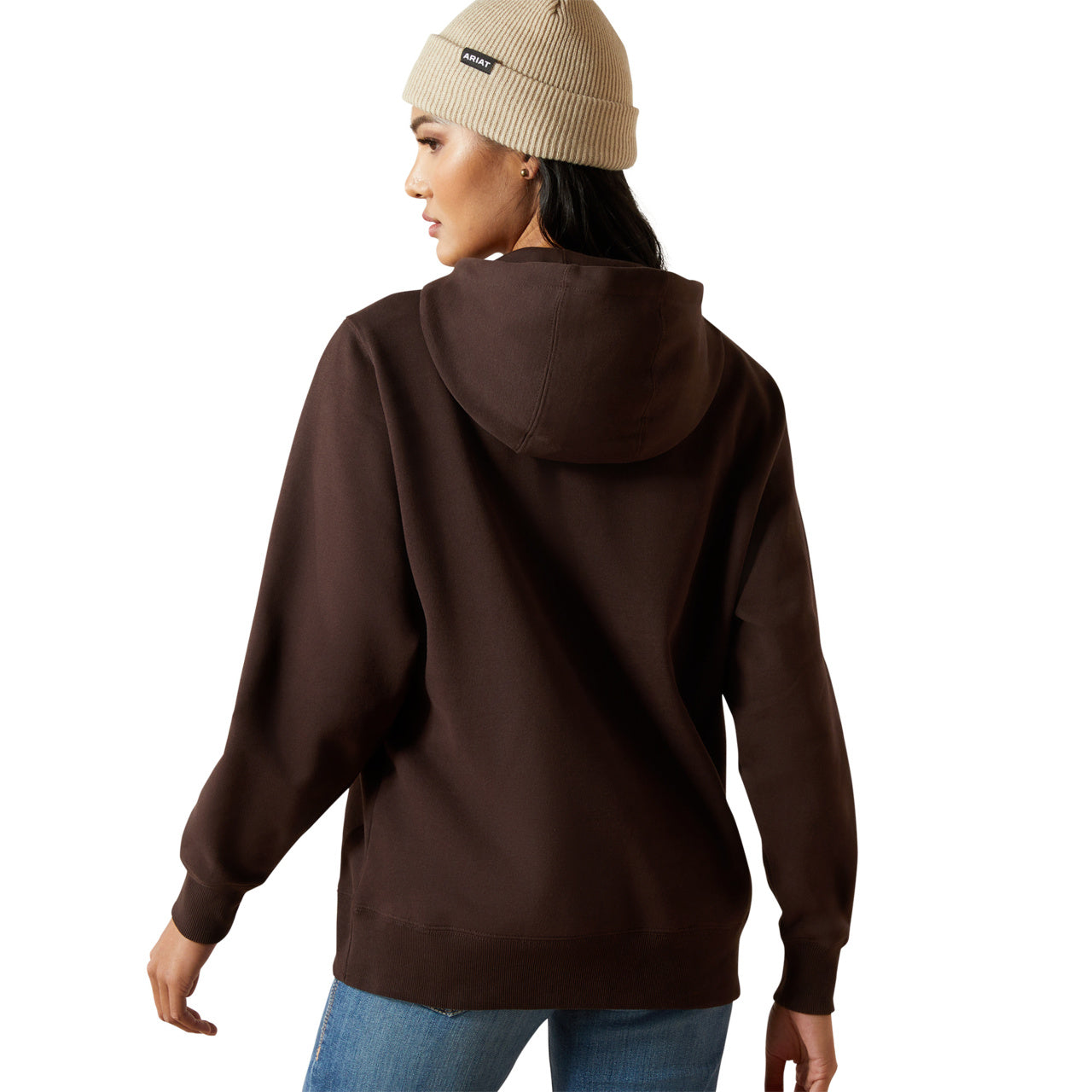 Ariat Ladies Stitch Mole Brown Fleece Hoodie 10062313