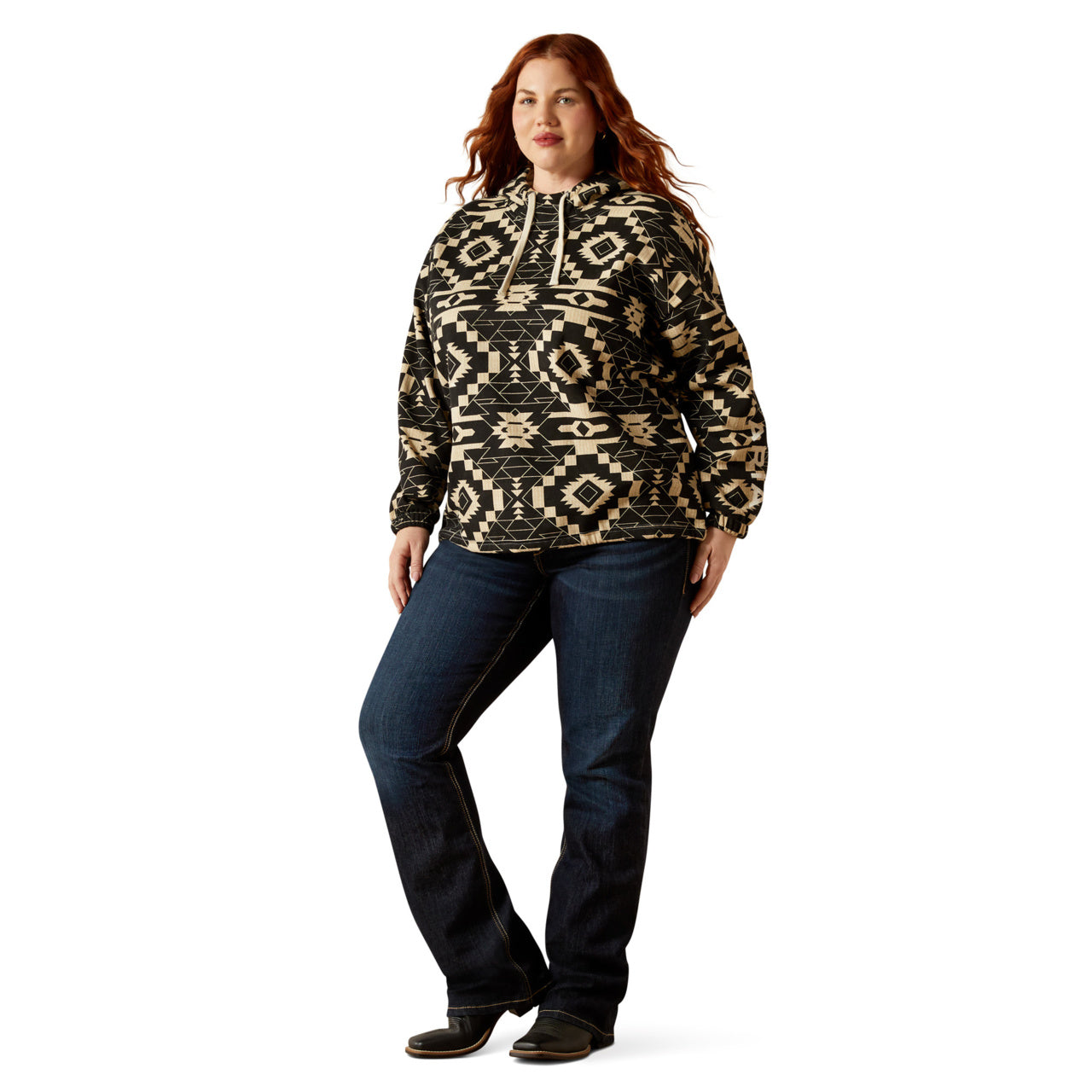 Ariat Ladies Essential Black Southwest Print Hoodie 10062312