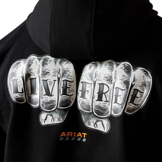 Ariat Men's Rebar Workman Bare Knuckle Black Hoodie 10062715