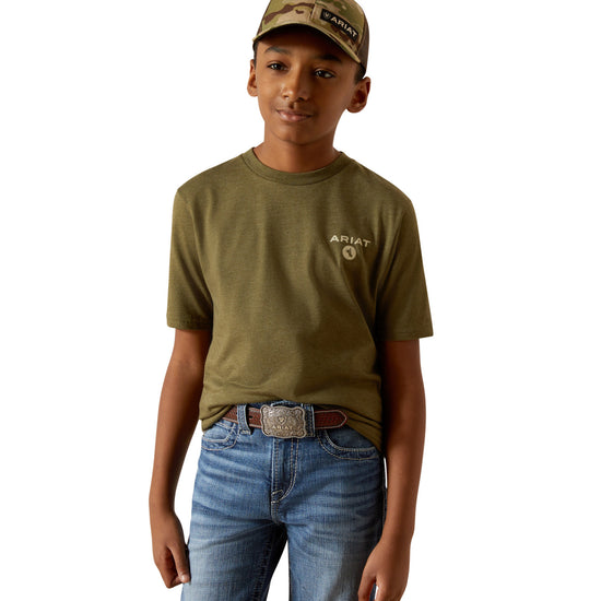 Ariat Youth Boy's Roped Diamond Military Green T-Shirt 10062410