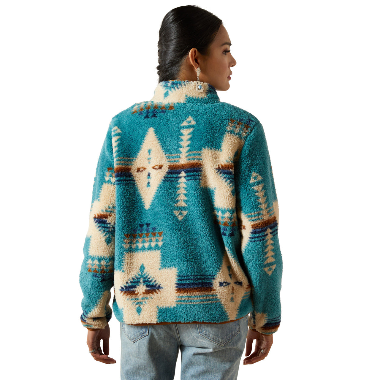Ariat Ladies Berber Agave Southwest Print Snap Front Sweatshirt 10062613
