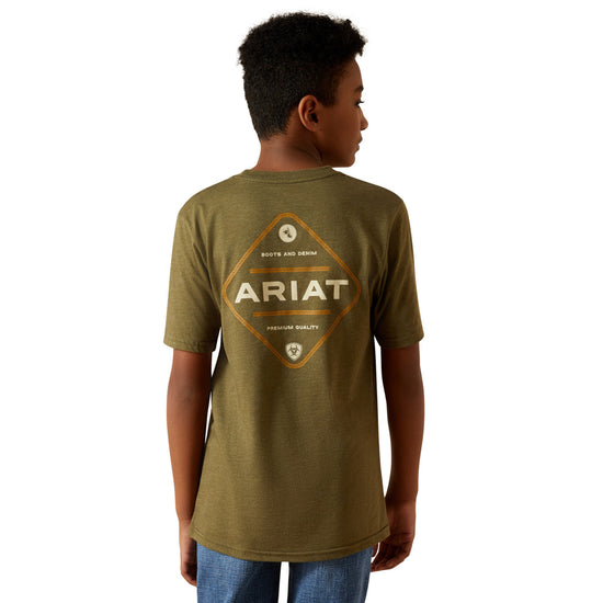 Ariat Youth Boy's Roped Diamond Military Green T-Shirt 10062410
