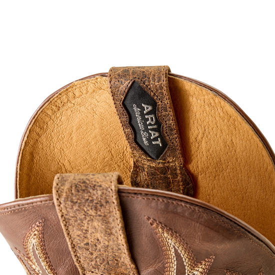 Ariat Men's Futurity Platinum Saddle Brown Bison Cowboy Boot 10063782