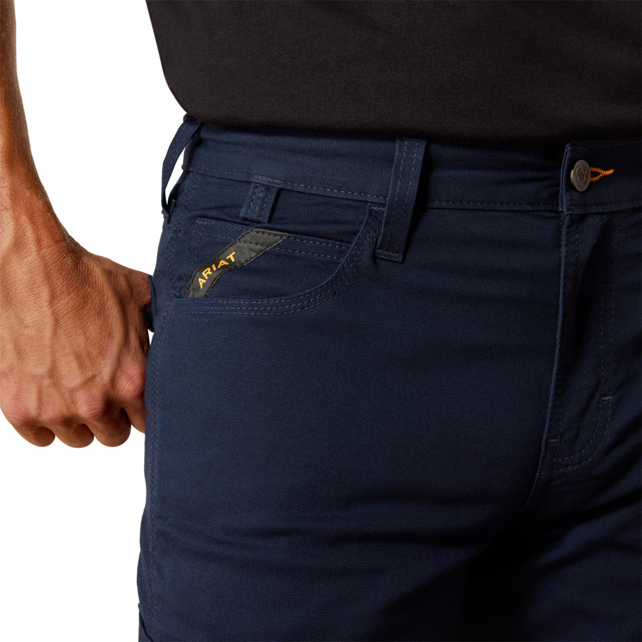 Ariat Men's Rebar M7 DuraStretch Made Tough Dark Navy Straight Leg Pant 10073116 - Wild West Boot Store