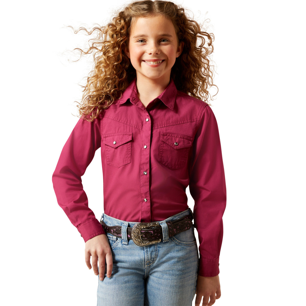 Ariat Youth Girl's Shine Bright Beaujolais Snap Shirt 10065862