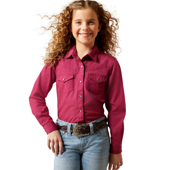 Ariat Youth Girl's Shine Bright Beaujolais Snap Shirt 10065862
