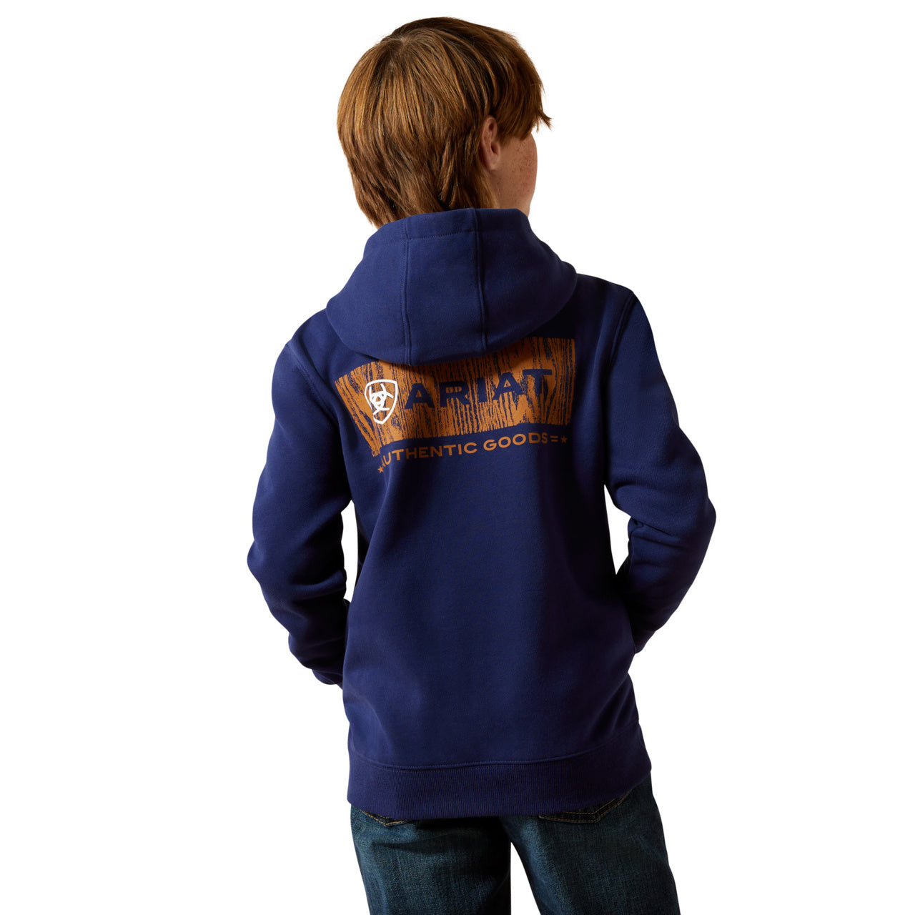 Ariat Youth Boy's Woodshop Stack Navy Blue Hoodie 10062464