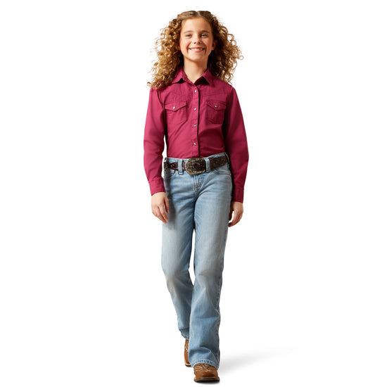 Ariat Youth Girl's Shine Bright Beaujolais Snap Shirt 10065862
