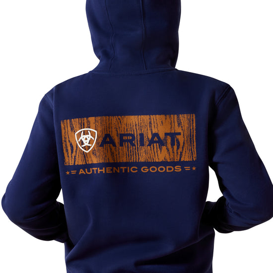 Ariat Youth Boy's Woodshop Stack Navy Blue Hoodie 10062464