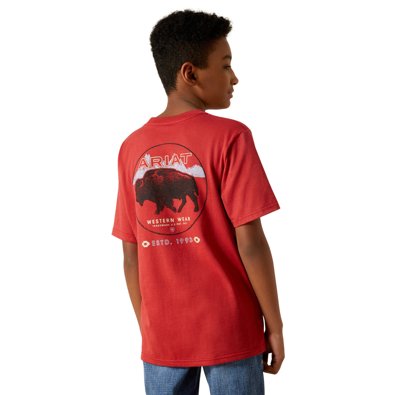 Ariat Youth Boy's Patriot Buffalo Coin Brick Red T-Shirt 10062407