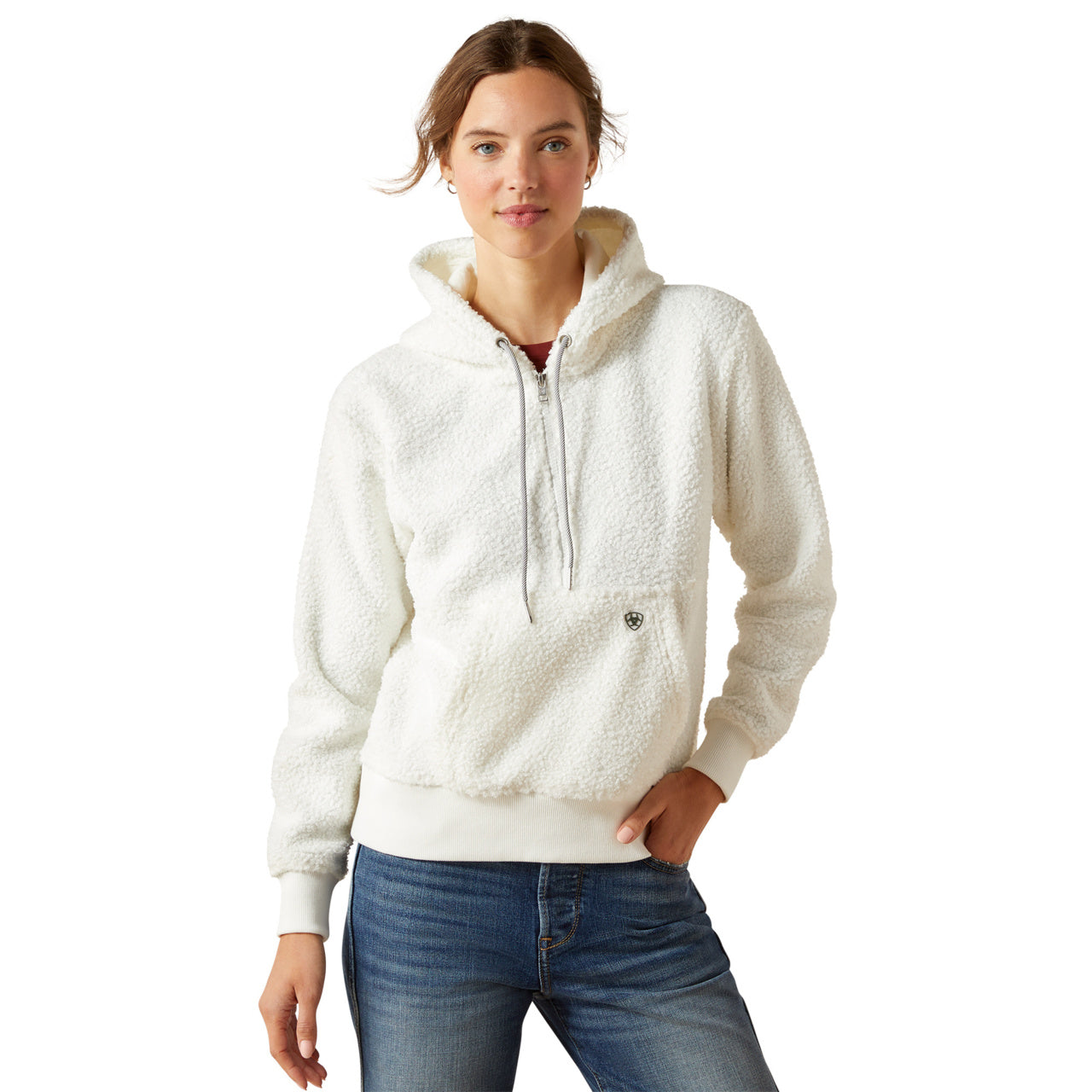 Ariat Ladies Orinda Star White Half Zip Hoodie 10062366