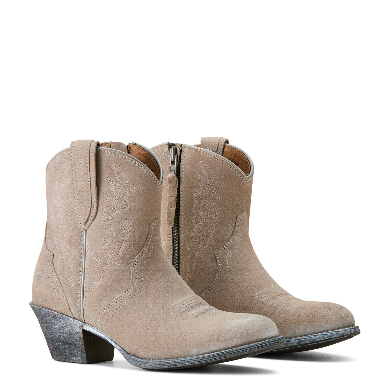 Ariat Ladies Harlan Granite Grey Suede Western Boot 10051055