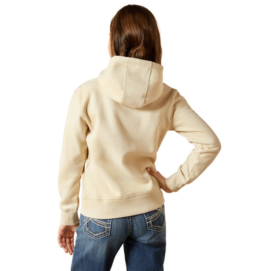 Ariat Youth Girl's Western Blocks Oyster Grey Pullover Hoodie 10065937