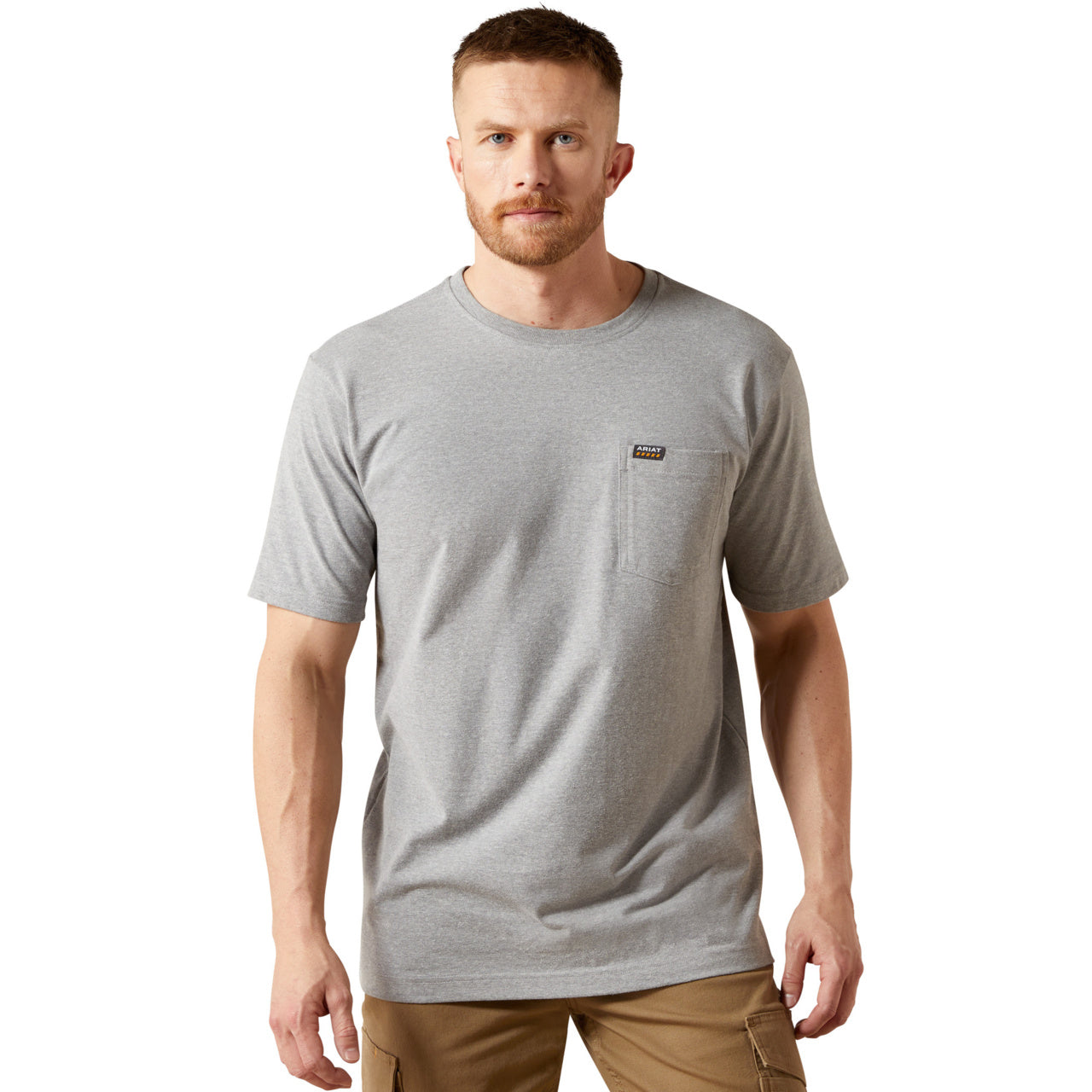 Ariat Men's Rebar Cotton Strong Heather Grey Workhog T-Shirt 10054517