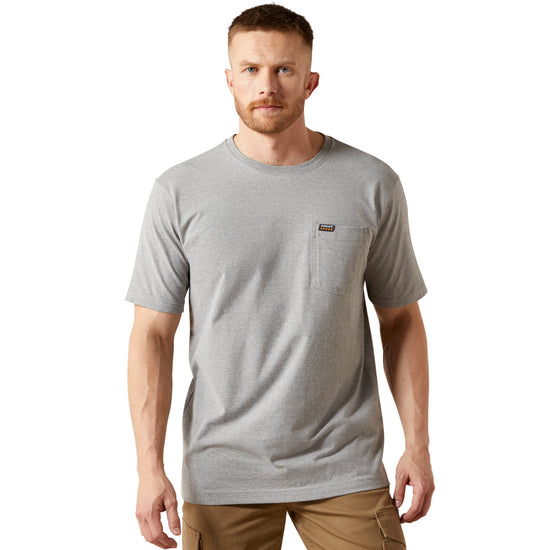 Ariat Men's Rebar Cotton Strong Heather Grey Workhog T-Shirt 10054517
