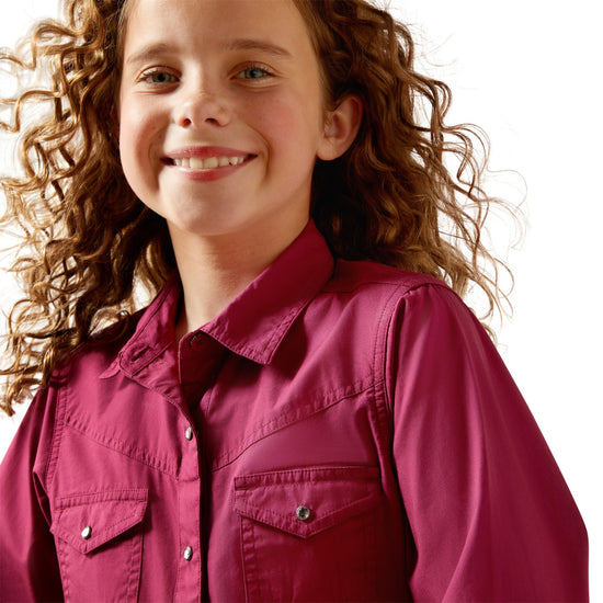 Ariat Youth Girl's Shine Bright Beaujolais Snap Shirt 10065862