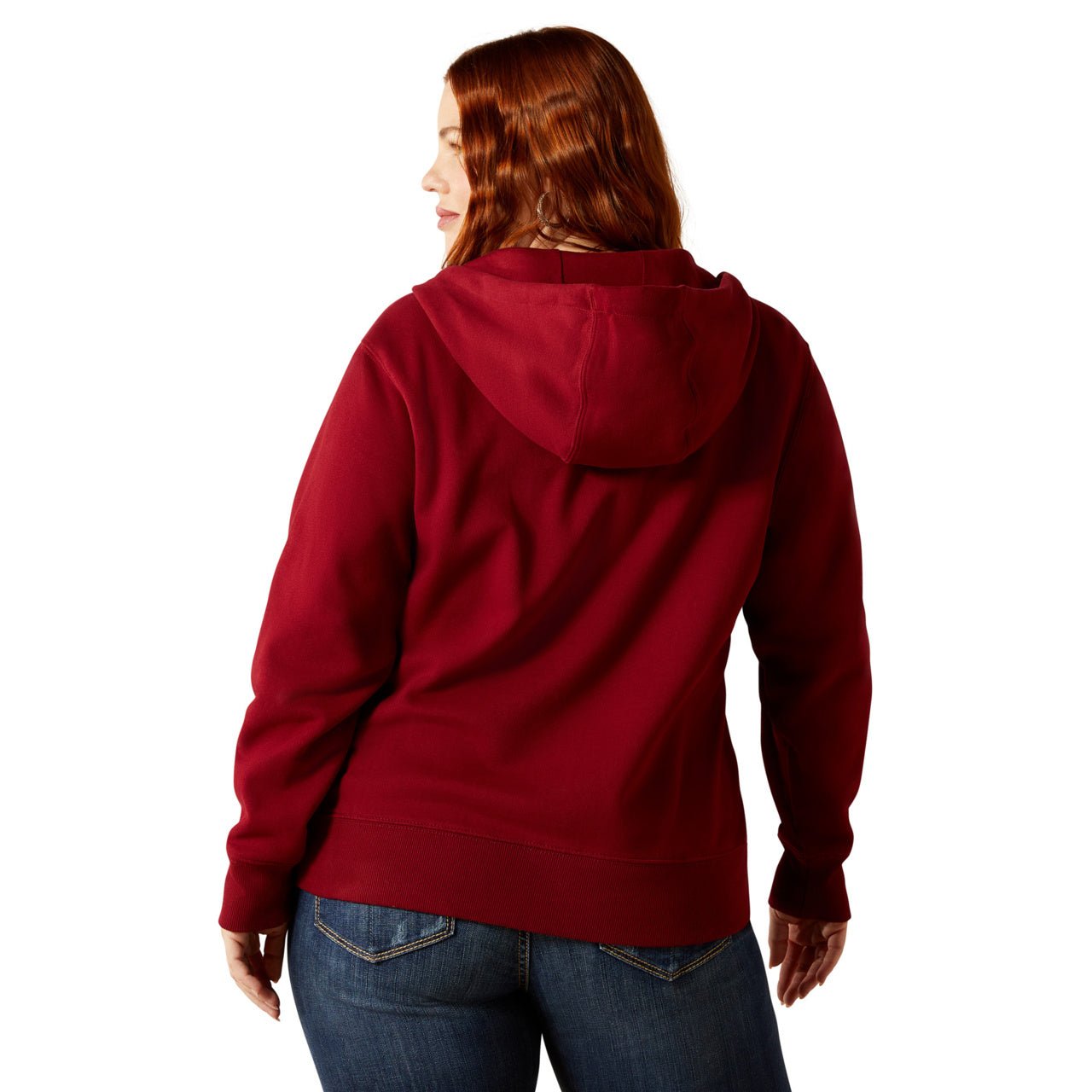 Ariat Ladies Stitched Full Zip Biking Red Hoodie 10062398