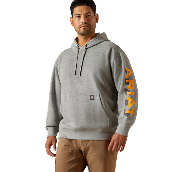Ariat Men's Rebar Heather Grey Lightweight Logo Hoodie 10062709