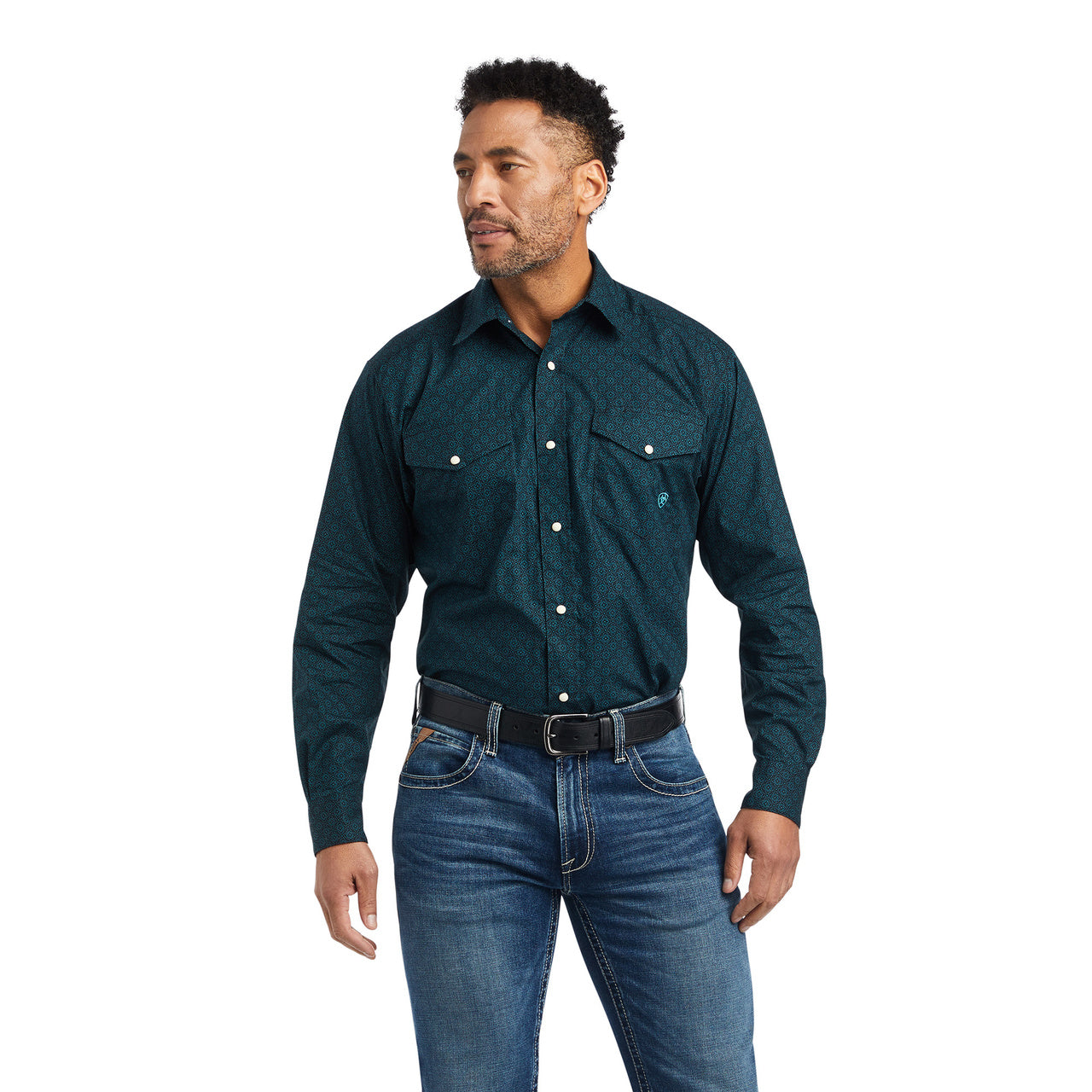 Ariat Men's Kannon Classic Fit Ocean Depths Snap Button Shirt  10042337