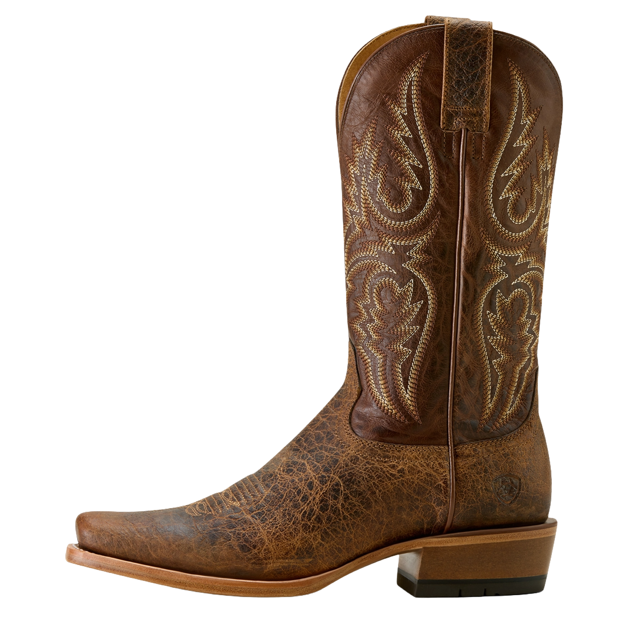 Ariat Men's Futurity Platinum Saddle Brown Bison Cowboy Boot 10063782