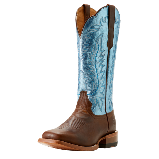 Ariat Ladies Frontier Tilly Dapper Tan & Surf Blue Western Boot 10053642