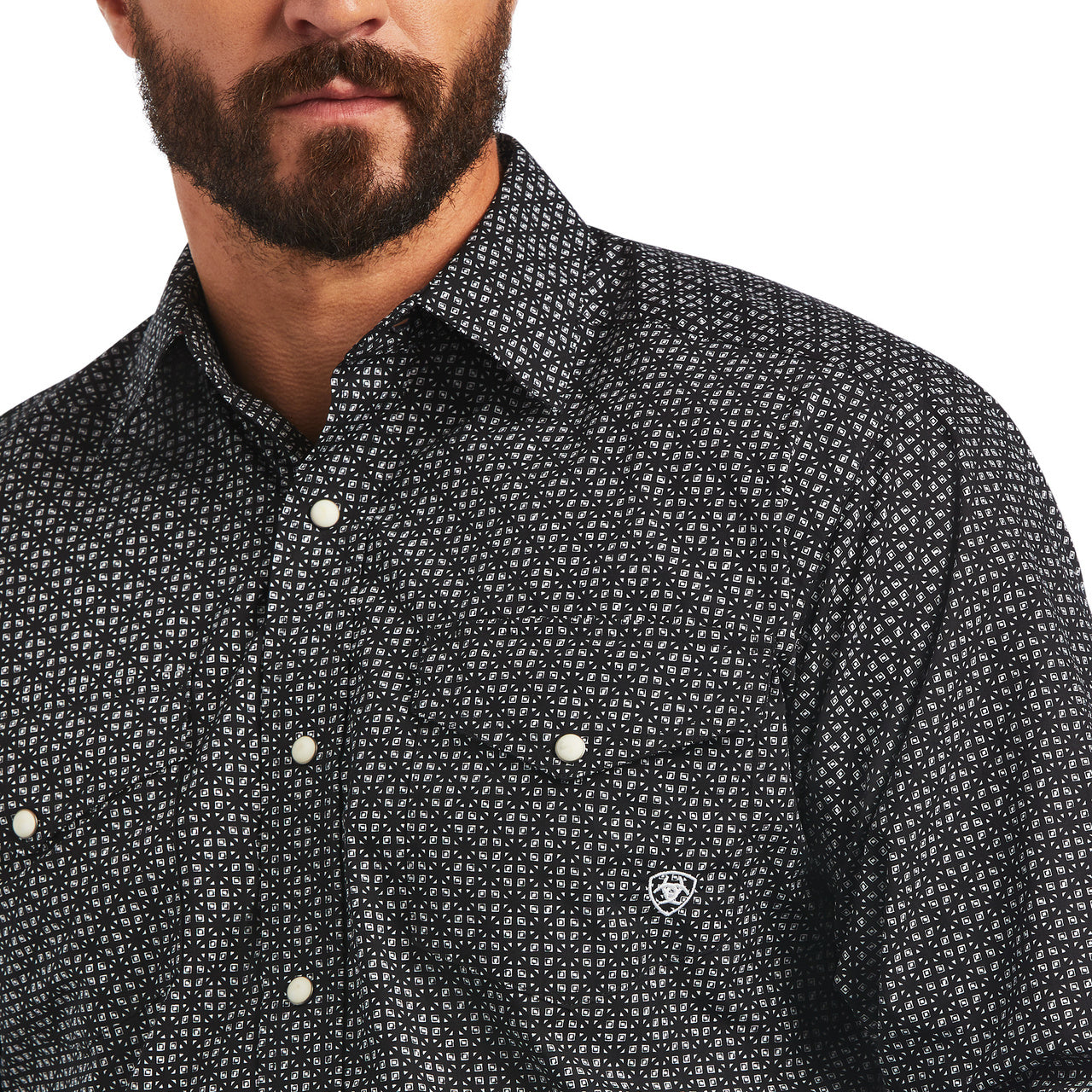 Ariat Men's Max Classic Fit Black Snap Button Down Shirt 10040765