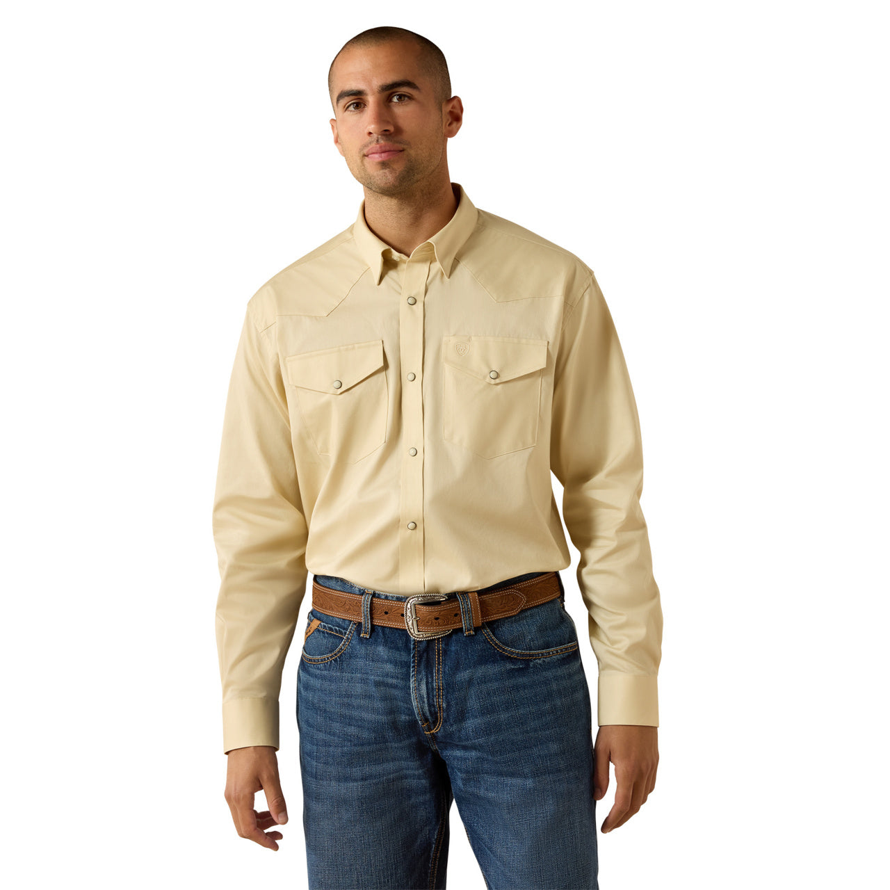 Ariat Men's Lightweight Twill Creme Brulee Classic Fit Snap Shirt 10071235
