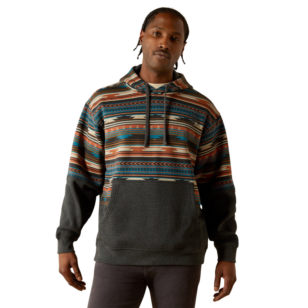 Ariat Men's Color Block Rust Serape Hoodie 10062905