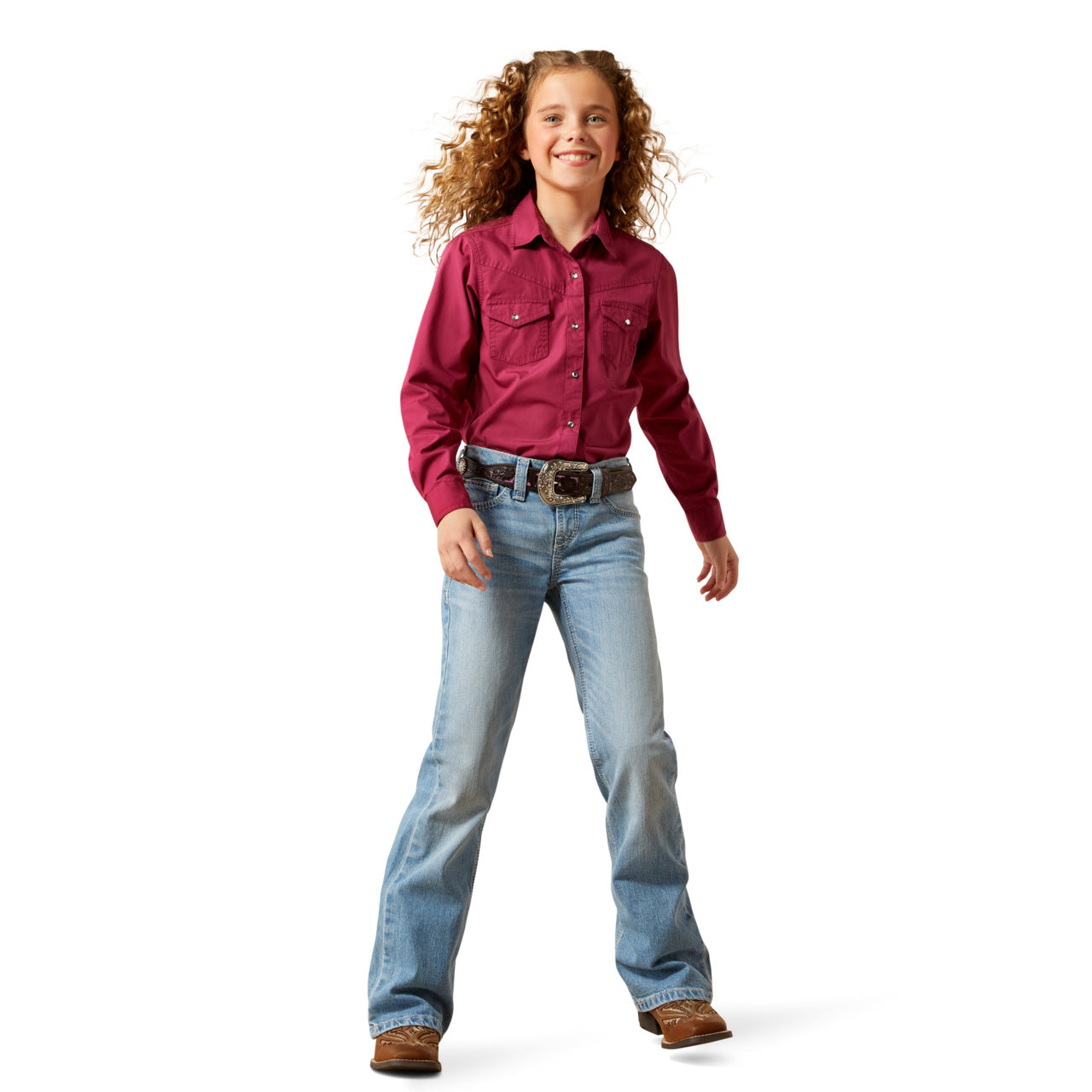 Ariat Youth Girl's Aisha Porto Wash Boot Cut Jean 10065917