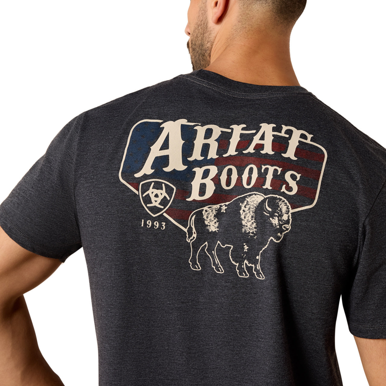 Ariat Men's American Bison Charcoal Heather T-Shirt 10071195