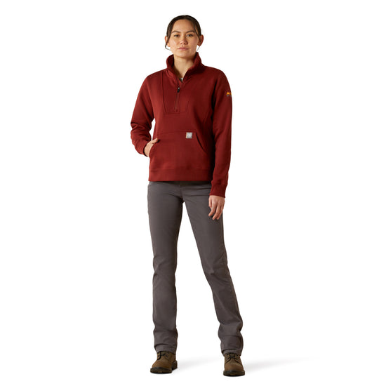 Ariat Ladies Rebar Traverse Madder Brown Funnel Neck Sweatshirt 10062331