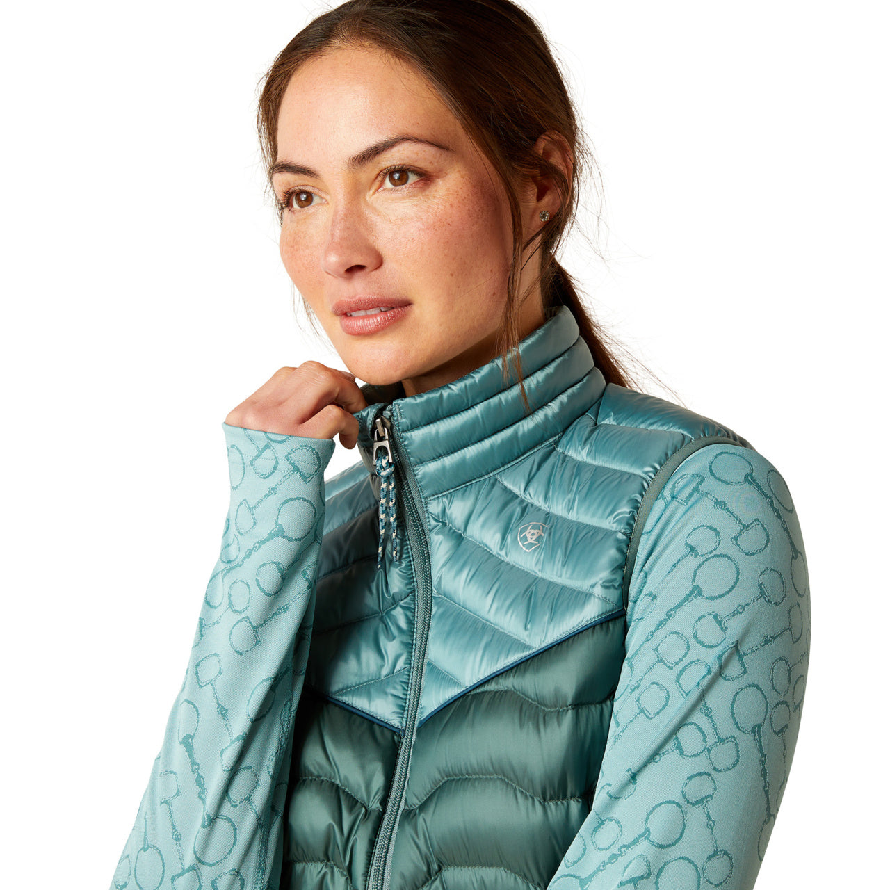 Ariat Ladies Ideal Down Iridescent Arctic/Silver Pine Vest 10046183