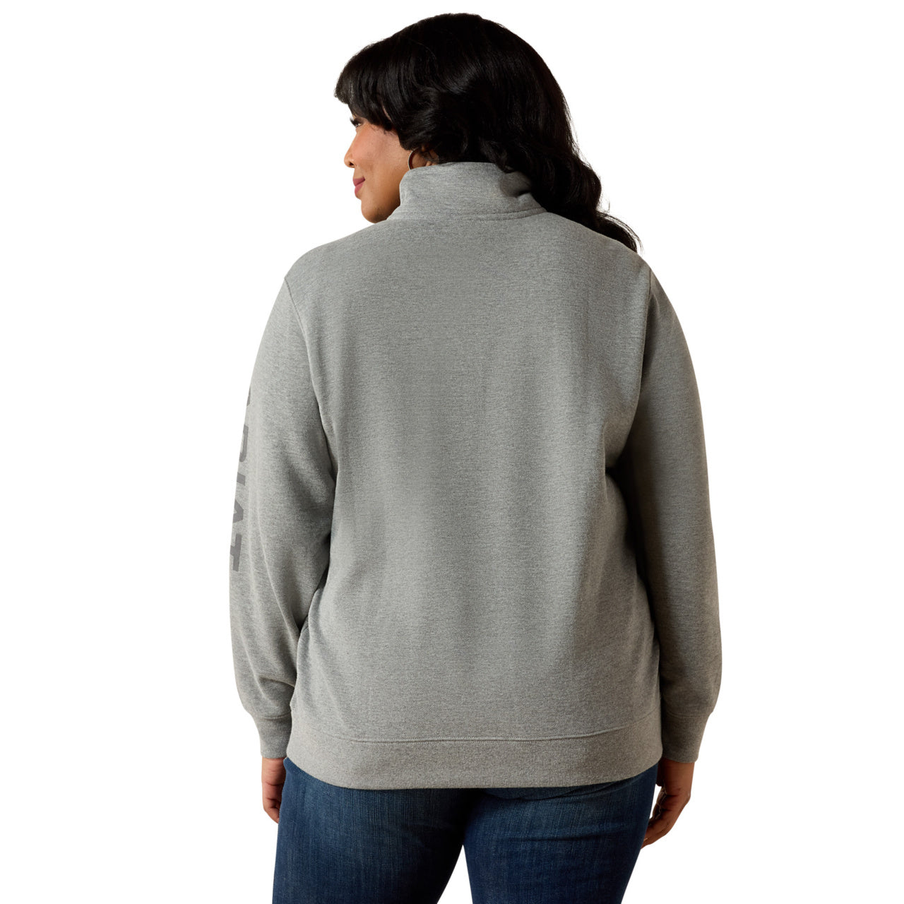 Ariat Ladies Logo 1/2 Zip Heather Grey Sweatshirt 10064012