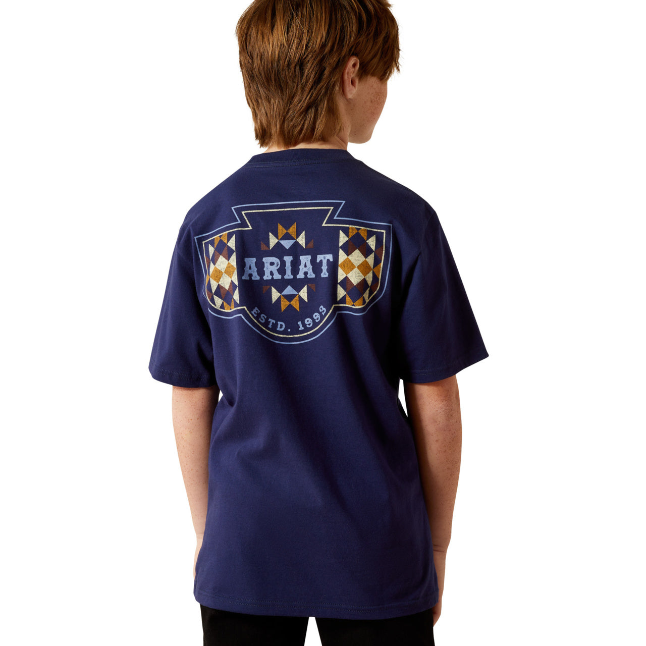 Ariat Youth Boy's Medieval Blue Woven West T-Shirt 10062409
