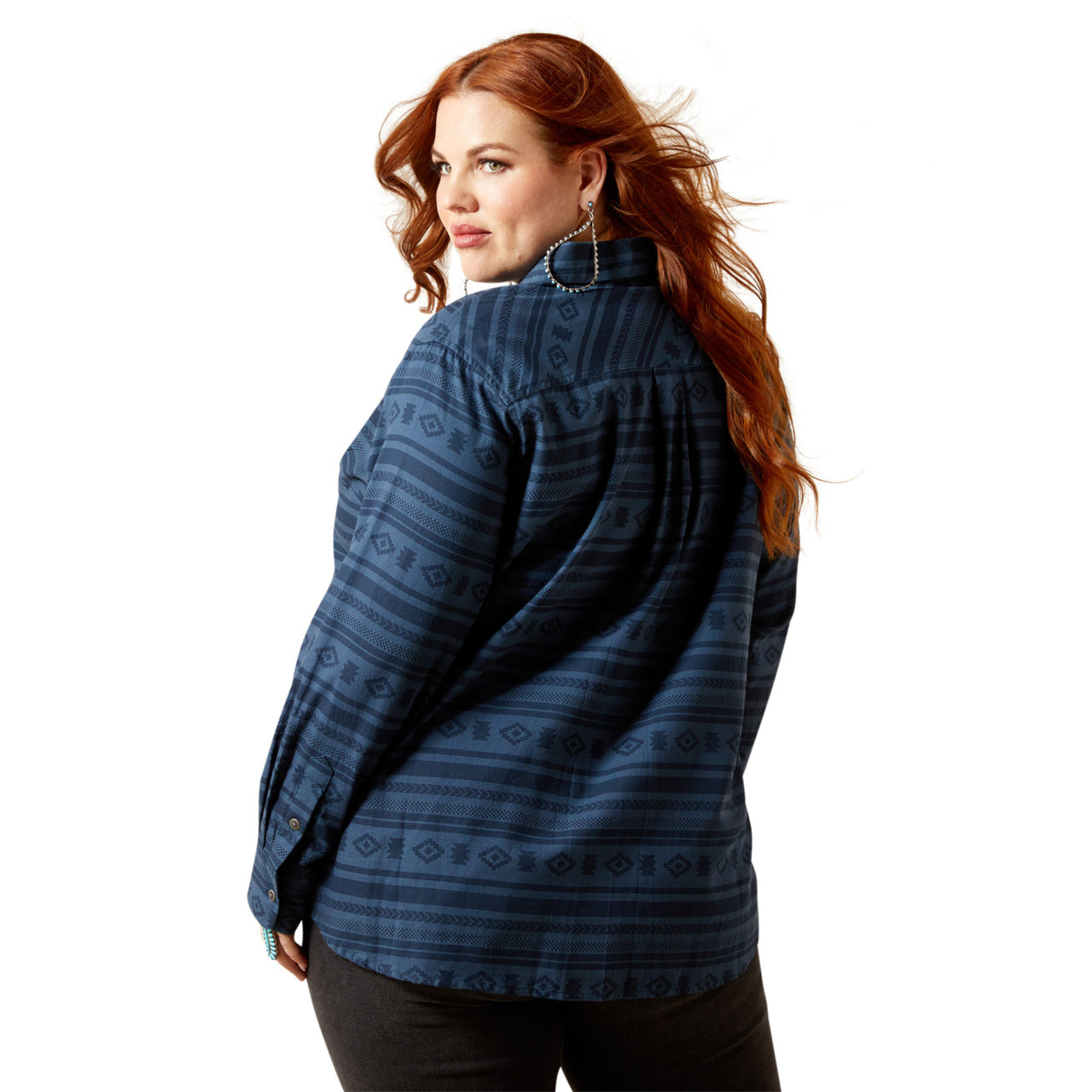 Ariat Ladies REAL Billie Jean Vintage Indigo Southwest Shirt 10065837