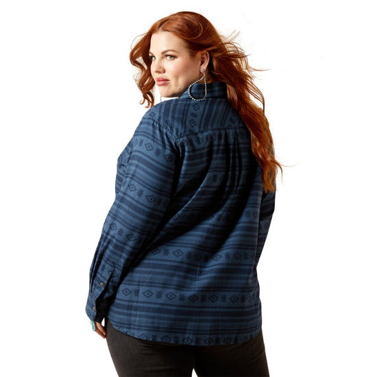 Ariat Ladies REAL Billie Jean Vintage Indigo Southwest Shirt 10065837