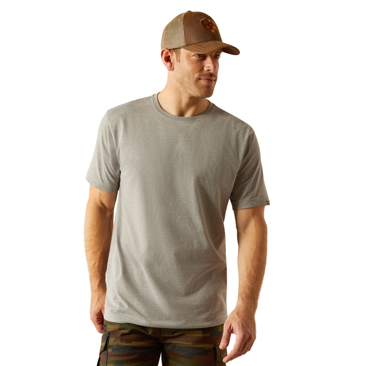 Ariat Men's Rebar Cotton Strong Standard Grey Heather T-Shirt 10054636