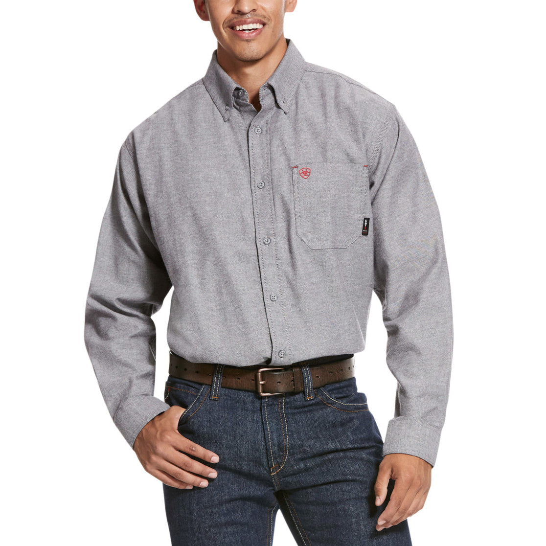 Ariat Men's FR DuraStretch Solid Dark NavyTwill Work Shirt 10027885