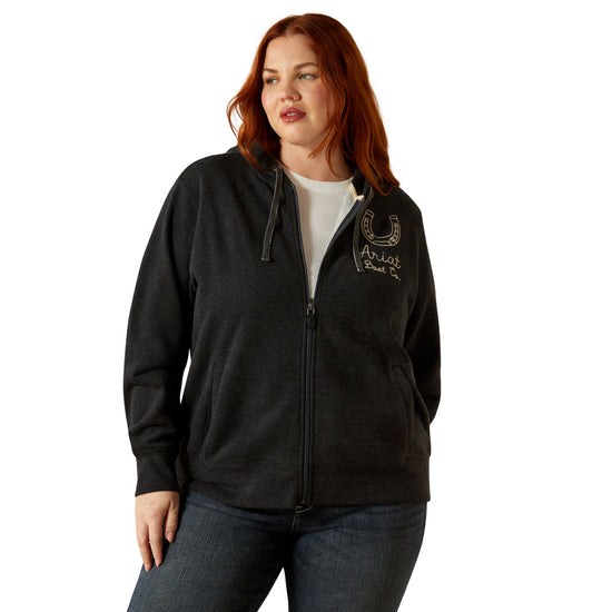 Ariat Ladies Stitched Charcoal Heather Full Zipper Jacket 10062828