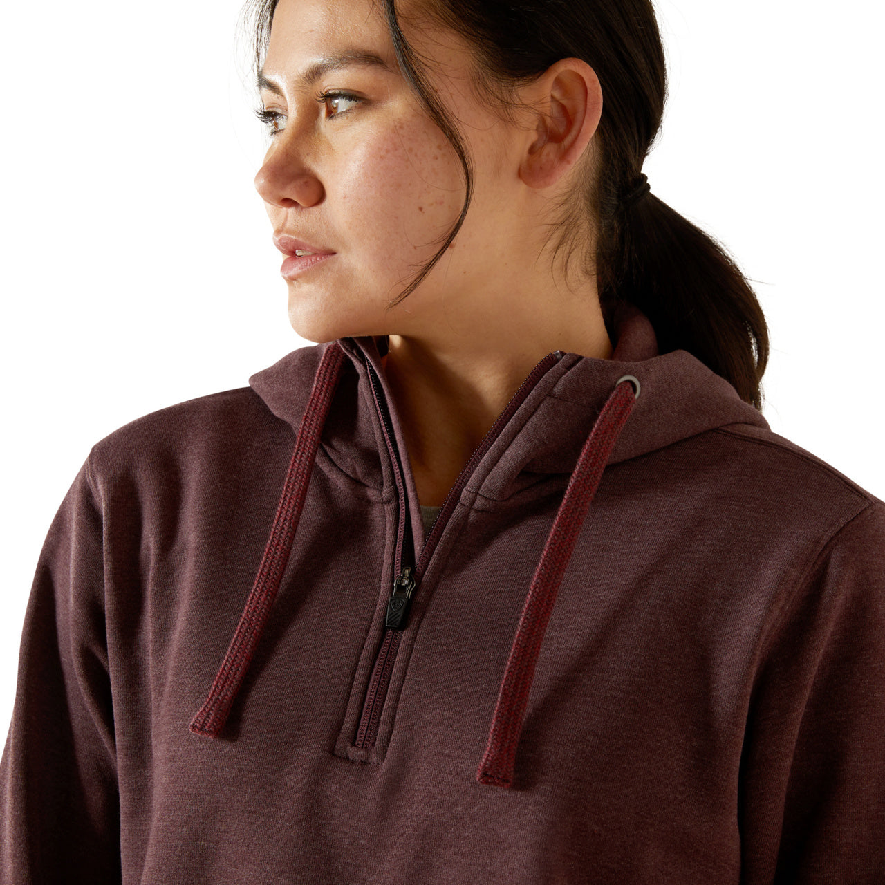 Ariat Ladies Rebar Skill Set 1/2 Zip Fudge Heather Hoodie 10062654