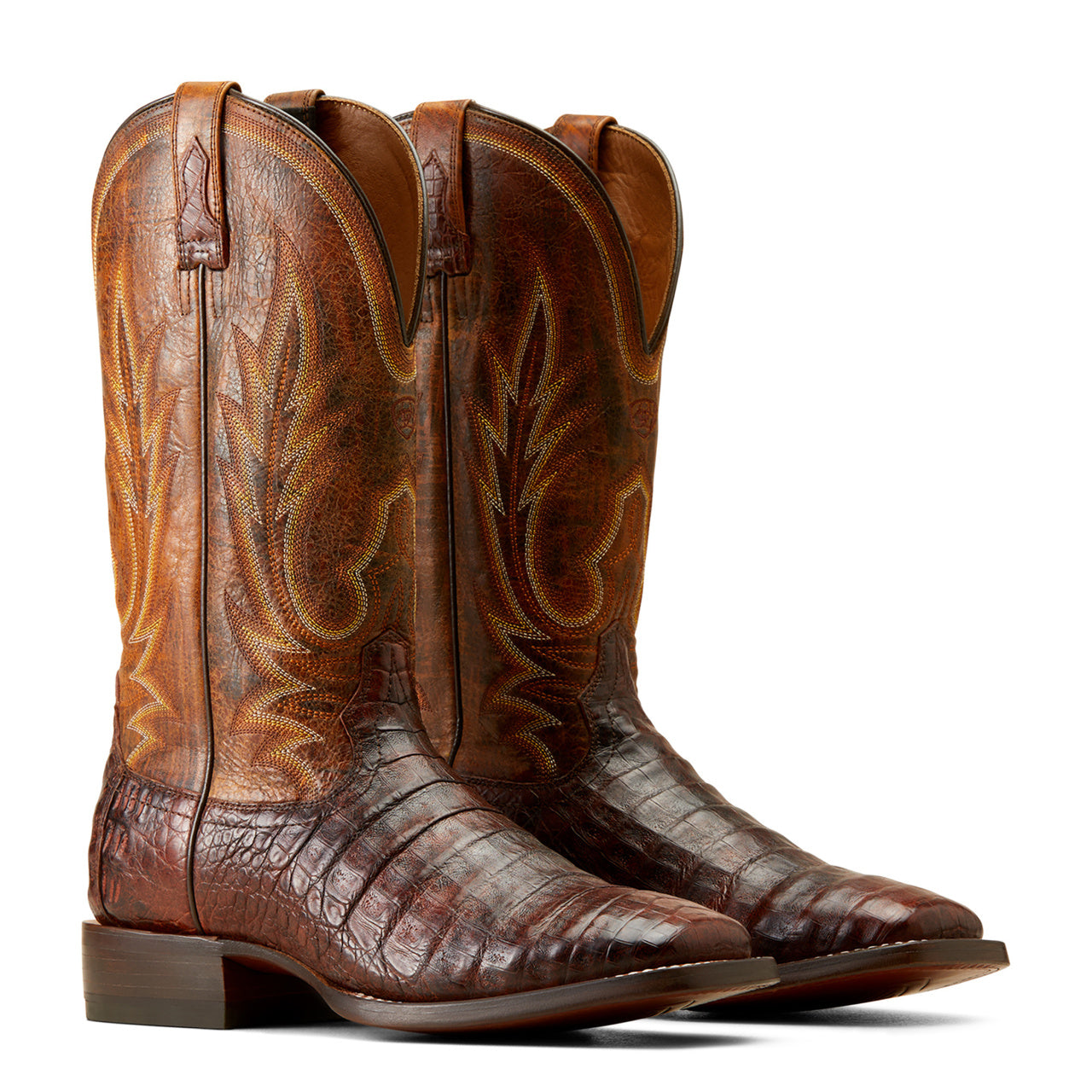 Aligent Boot Ariat Men's Gunslinger Dark Amber Caiman Belly Western Boots 10042477