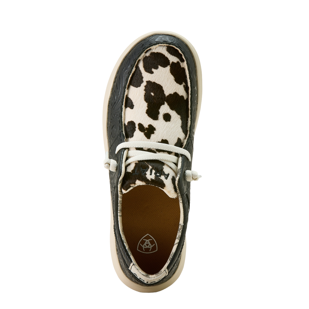 Ariat Ladies Floral Embossed & Hairon Black Hilo Slip On Shoe 10063882