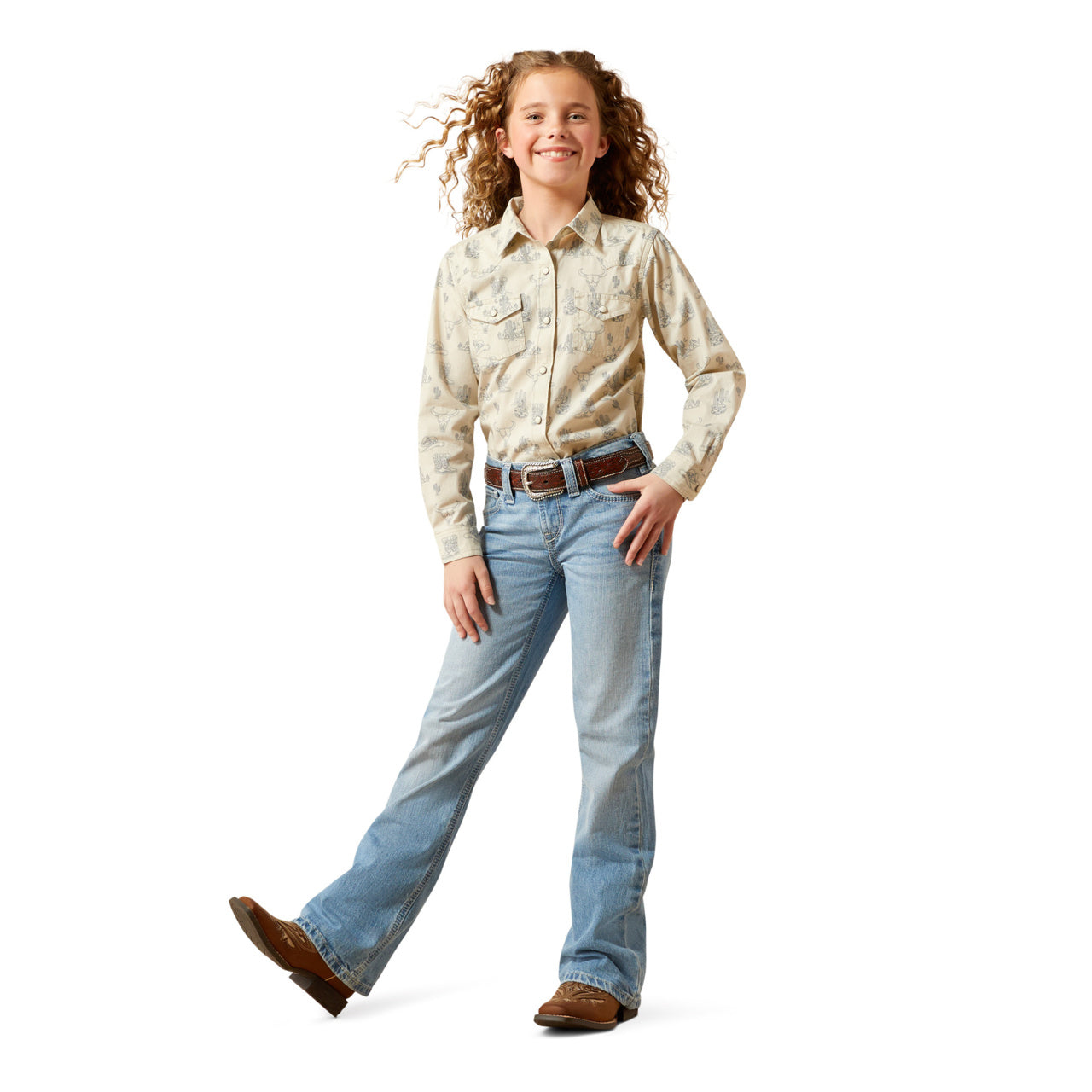 Ariat Youth Girl's Mila Deserted Print Snap Button Shirt 10065863