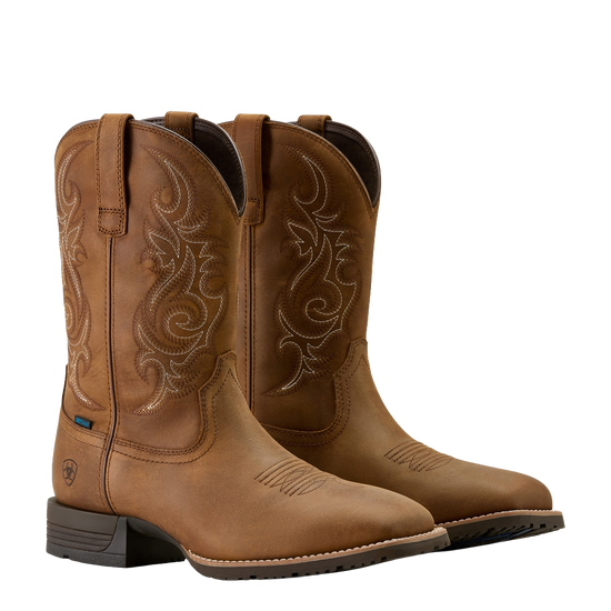 Ariat Men's Hybrid Ranchway Brown Waterproof Cowboy Boot 10064047